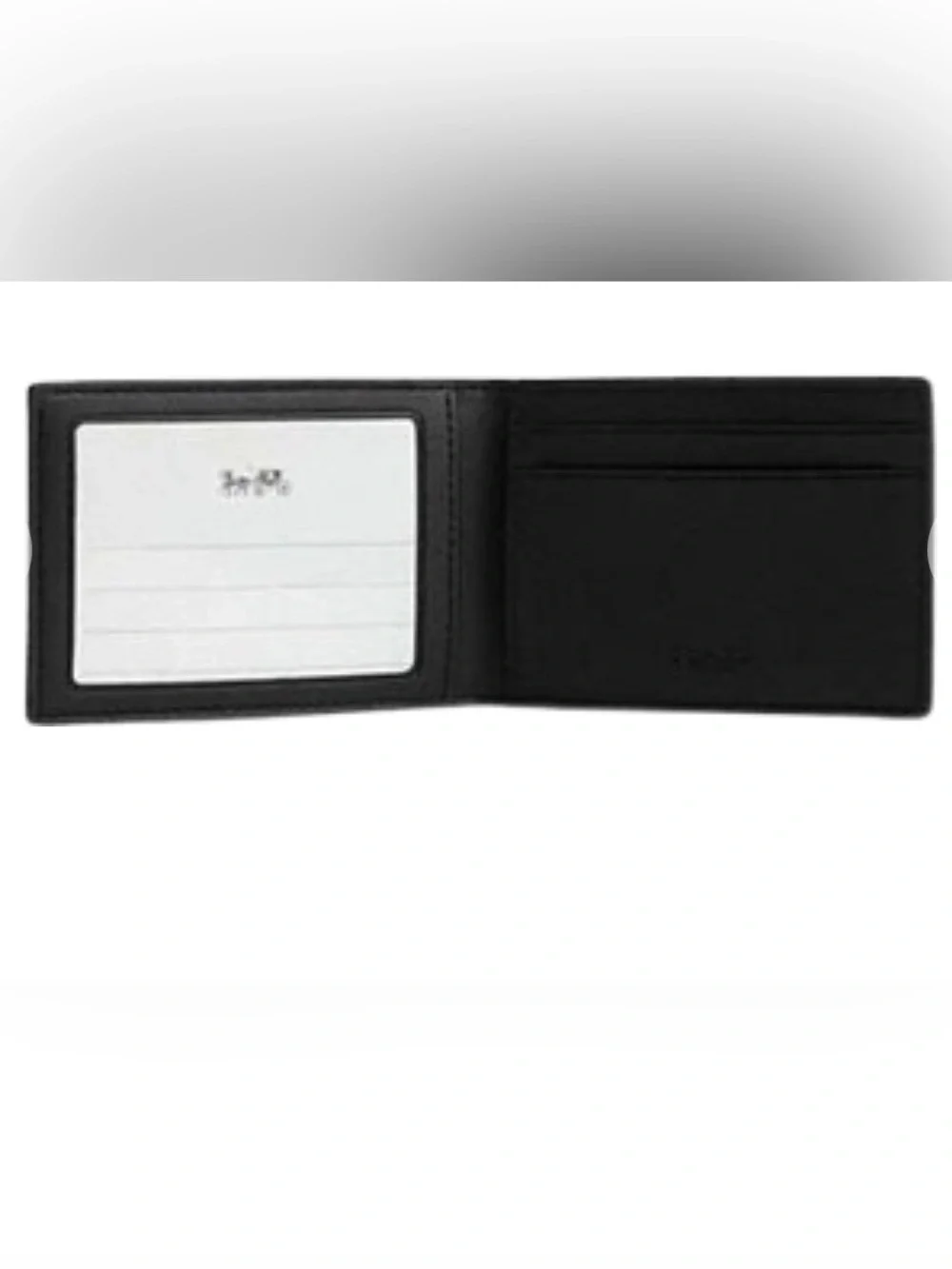 Coach men’s  Textured Leather Bi-Fold Wallet - Black cc pattern *nwt